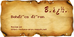 Bohács Áron névjegykártya